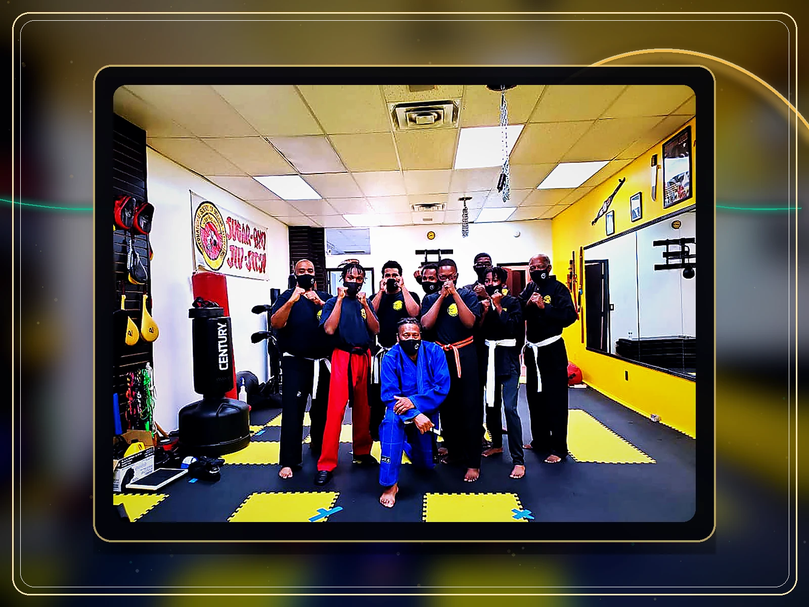 Adult Worthy Ryu students training jiu jitsu fundamentals