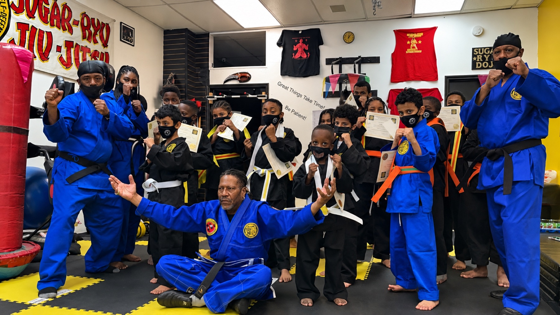 Worthy Ryu promotion day with students and instructors
