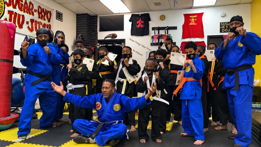 Worthy Ryu promotion day with students and instructors